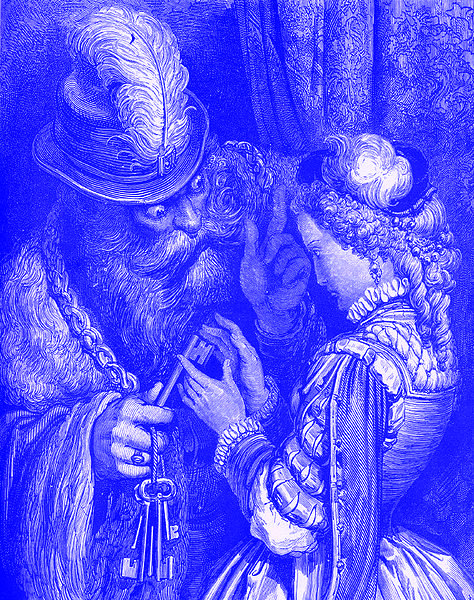Barbablu, la chiave, e sua moglie, illustrazione di Gustave…
