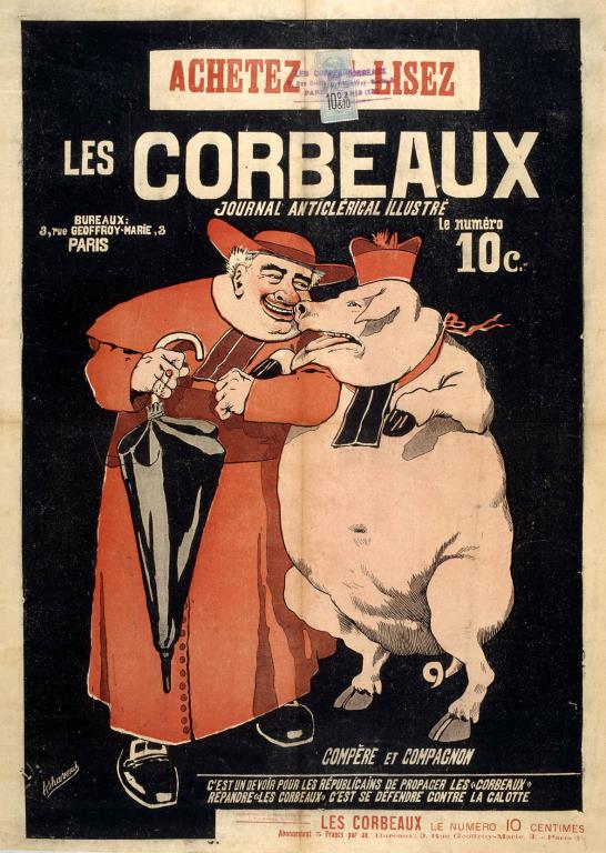 Copertina di Les Corbeaux, giornale anticlericale.