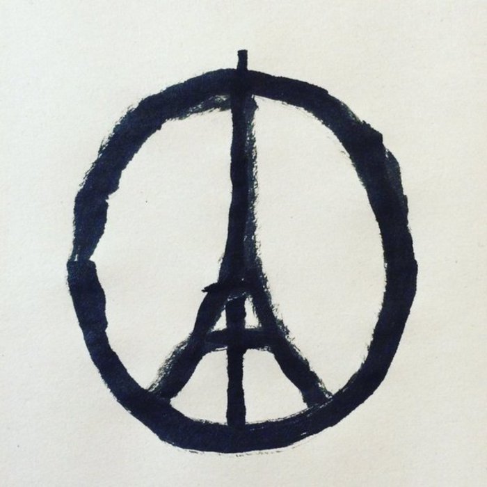 Jean Jullien, Pace per Parigi (Peace for Paris, 2015.11.13;…