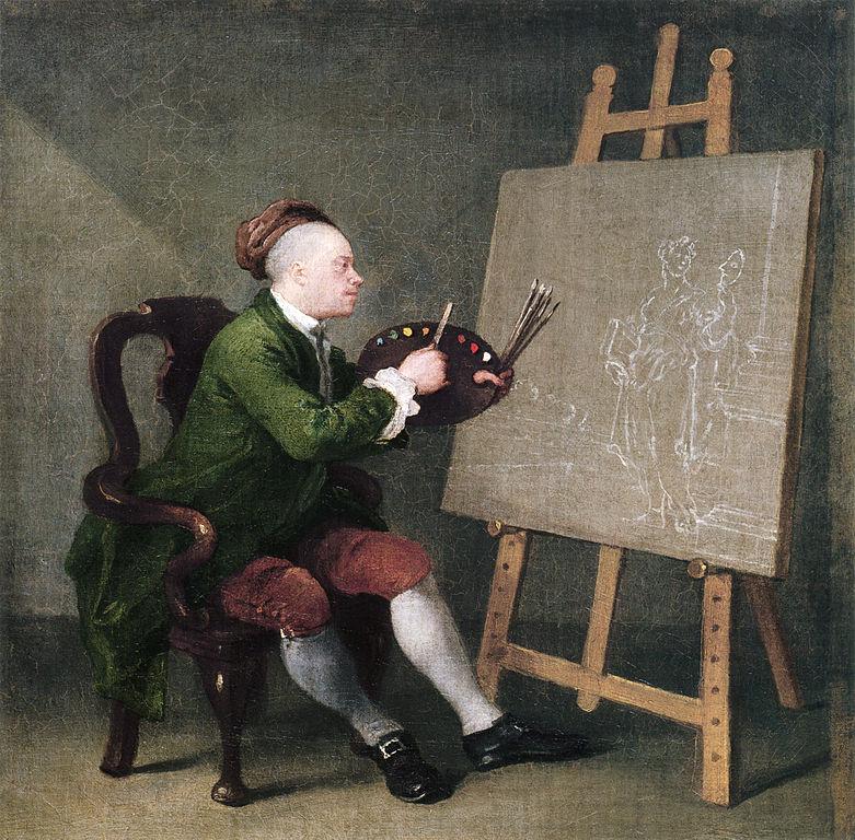 William Hogarth, Autoritratto (1757, olio su tela, 45.1×42…
