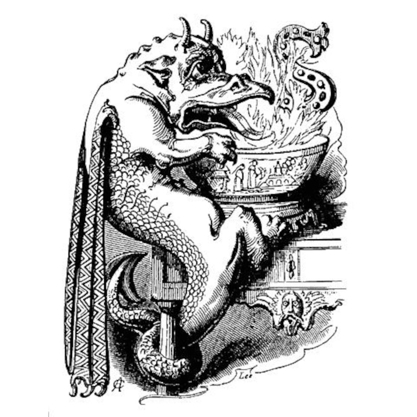 Un drago gioca a Snap-dragon (1879, fonte: en.wikipedia.org).