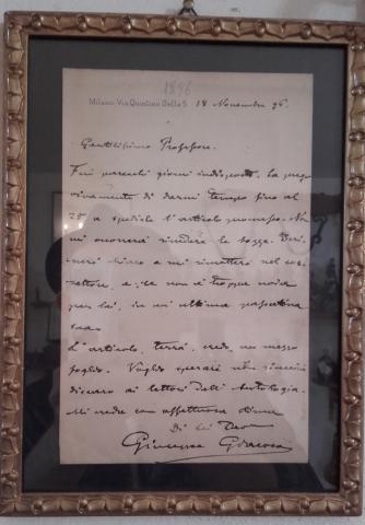 Archivio de L’Avanti: una lettera di Giacosa (foto Fiorindo).