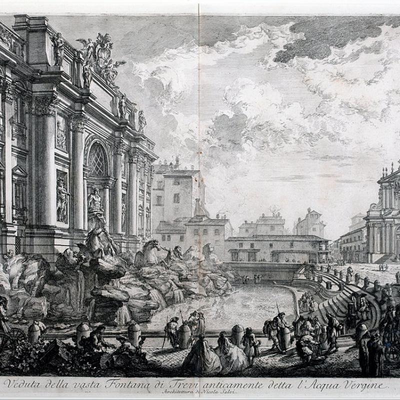 Giambattista Piranesi, dalle Vedute di Roma, la Fontana di Trevi (fonte wikipedia.it).