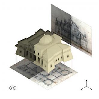 Ricostruzione tridimensionale del progetto della villa barocca di Borromini e Maignat (fonte: letteraventidue.com).