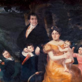 Charlotte Chappuis con Jacob Muller e i loro figli (foto collezione privata / Bruno Fuligni; fonte: dna.fr).
