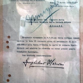 Archivio de L’Avanti: una lettera di Marconi (foto Fiorindo).